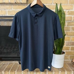 Vuori Mens Performance Polo Shirt Blue Size Large